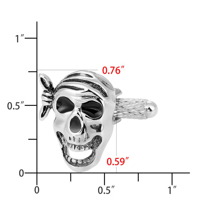Halloween Pirate Skull Cufflinks For Men