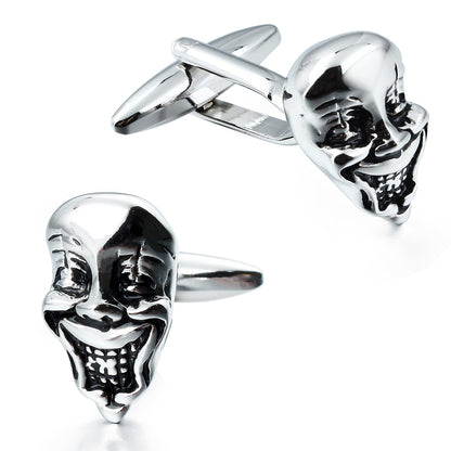 Halloween Clown Skull Cufflinks For Men