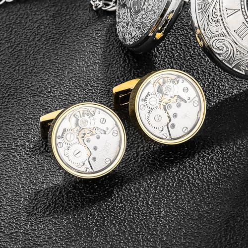 Watch Movement Cufflinks for Men with Gift Box