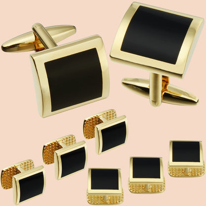 HAWSON Square-Shaped Mother of Pearl Cufflinks and Studs for Men