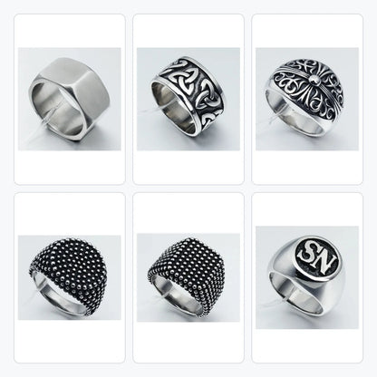 6-Piece Gothic Ring Clearance Set | Skull & Cross Wholesale | HAWSON