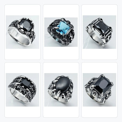 6-Piece Gothic Ring Clearance Set | Skull & Cross Wholesale | HAWSON