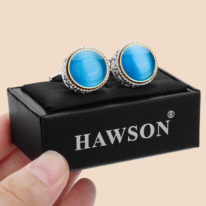 HAWSON Fancy Cufflinks for Men Suitable for Tall and Big Men, in Gift Box, Easy to Match Wedding Dress Shirt Coats and Accessories or Jewelry