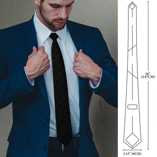 Black Jacquard Baseball Pattern Men's Classic Formal Necktie Business Suit Tie