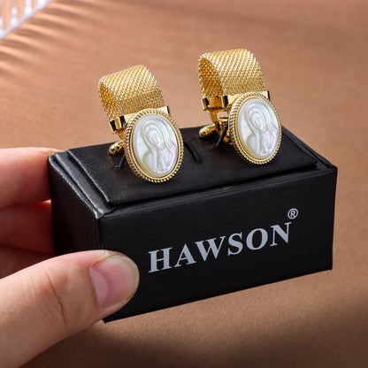 HAWSON Religious Cufflinks with Chain