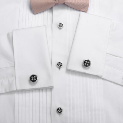 HAWSON White Imitation Pearl Cufflinks and Studs for Men