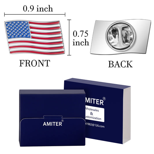 USA Flag Lapel Pin 0.9" x 0.75"  | Dynamic Waving Design