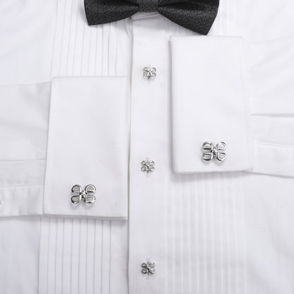 HAWSON Retro Flower Cufflinks and Studs Set for Men