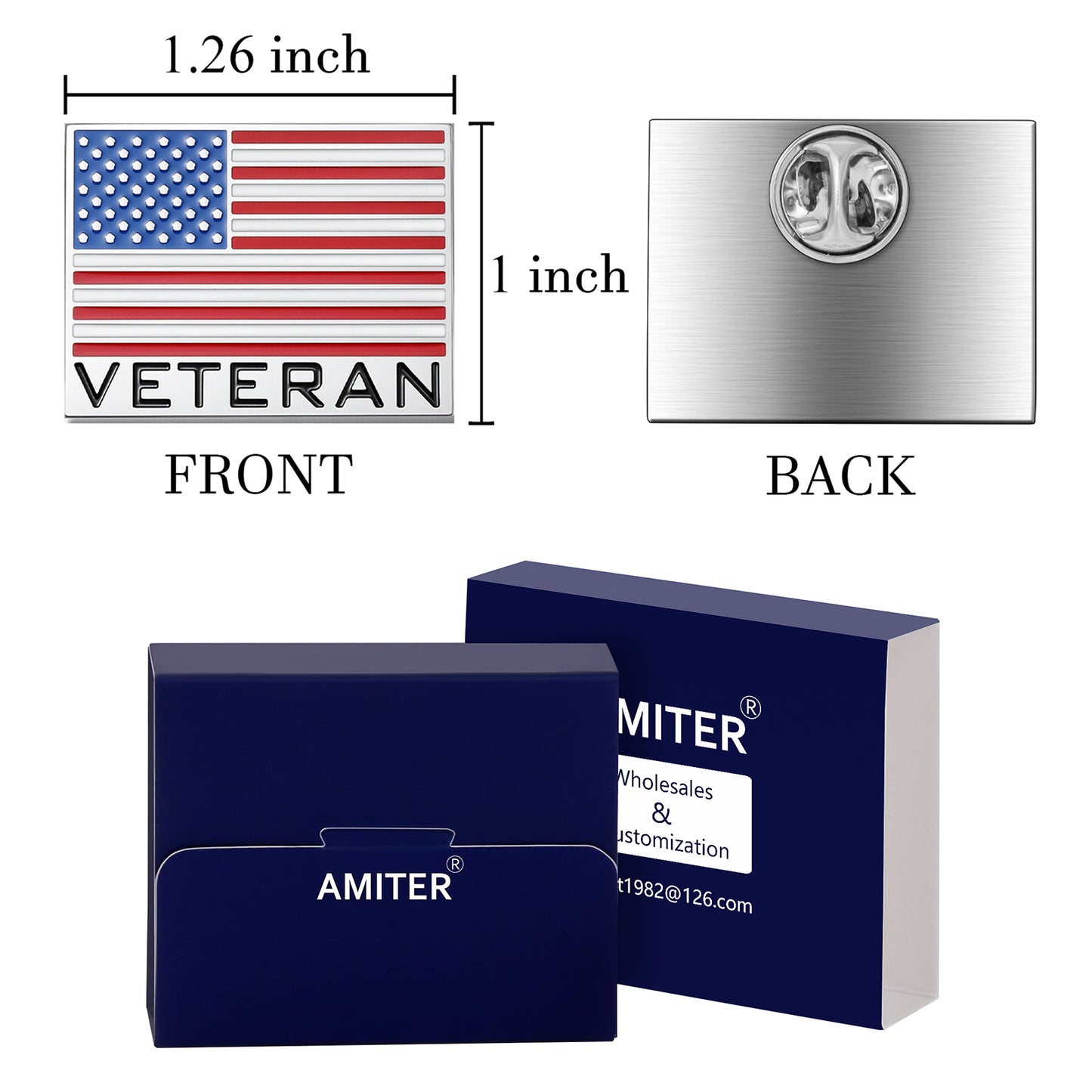 USA Flag Lapel Pin 1.26"×1" | Geometric Straight-Line  Design