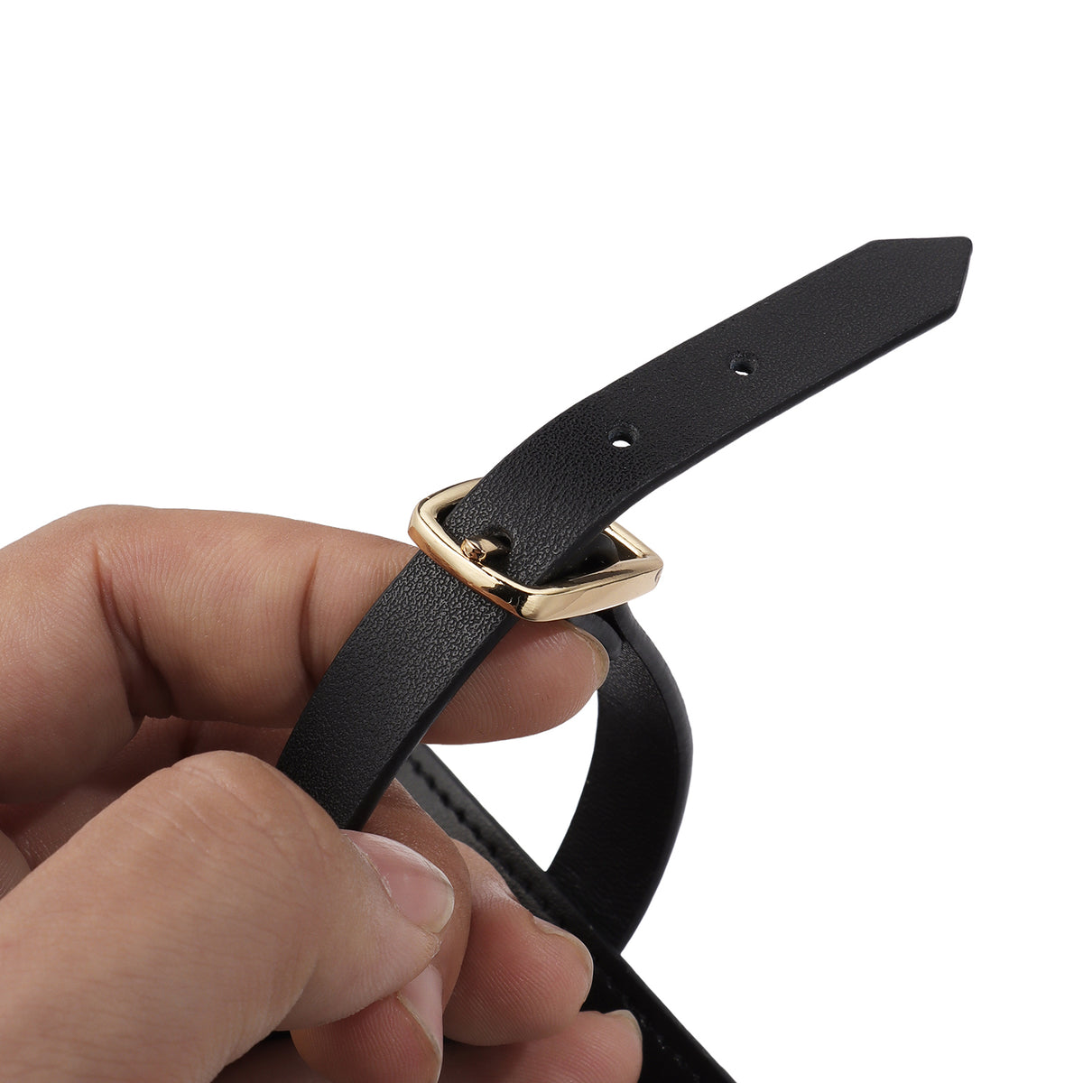 Black Genuine Leather Masonic Luggage Tag | Rectangle Snap Closure Travel ID