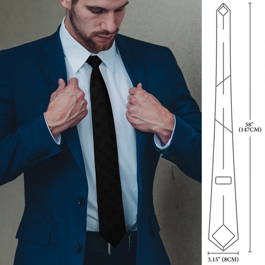 Black Jacquard Basketball Pattern Men's Formal Business Necktie Classic Suit Tie