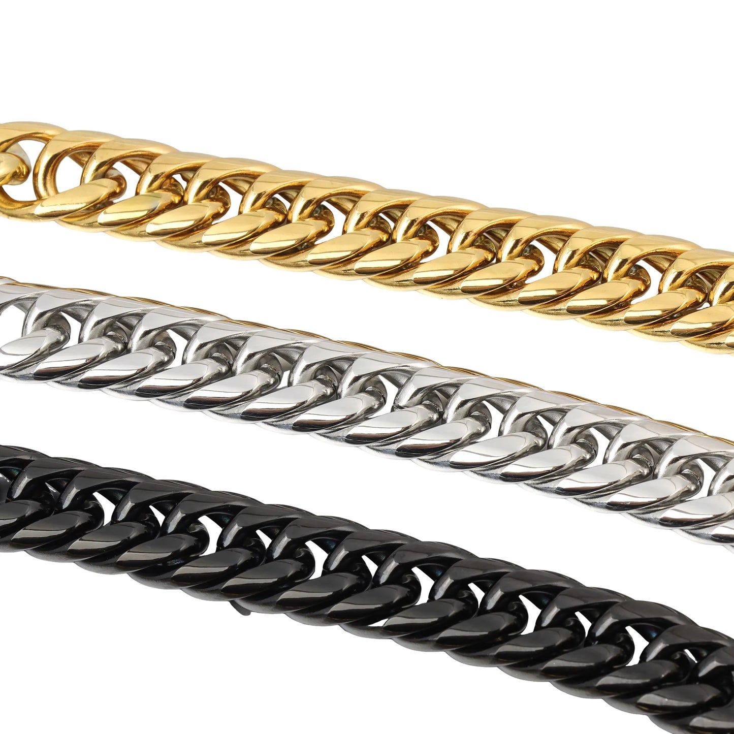 Stainless Steel Curb Chain Bracelet Collection | 3 Color Options