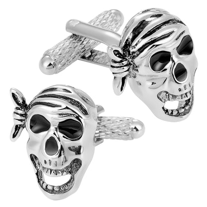 Halloween Pirate Skull Cufflinks For Men