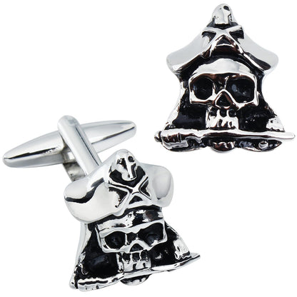 Halloween Pirate Captain Skull Cufflinks For Men