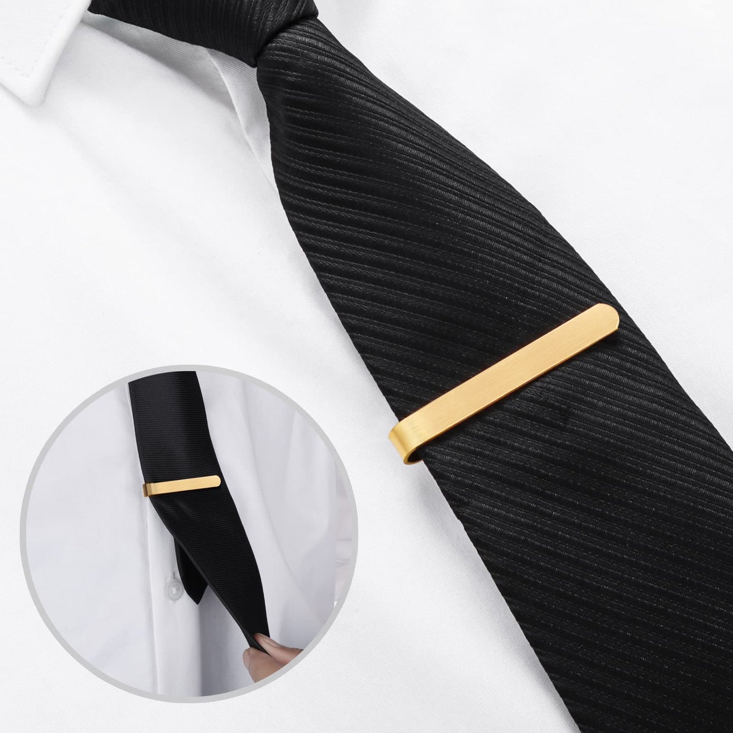 HAWSON 2 Inch Tie Clip Sets  for Men