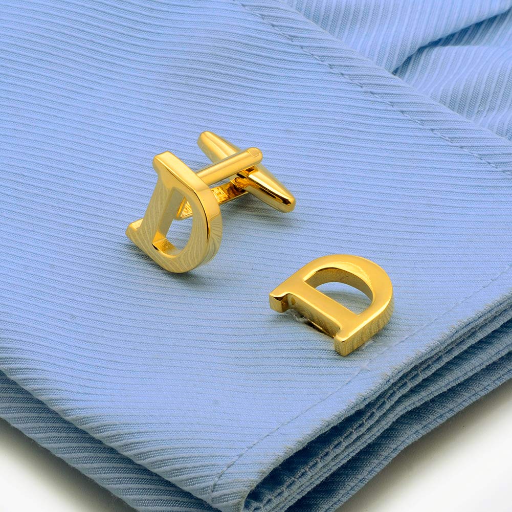 HAWSON Gold Tone Initial Cufflinks for Men