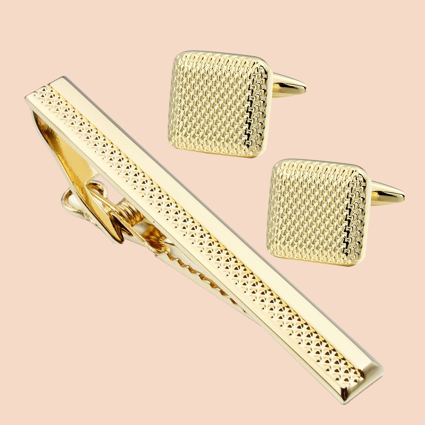 HAWSON Metal Cufflinks and Tie Clip for Men