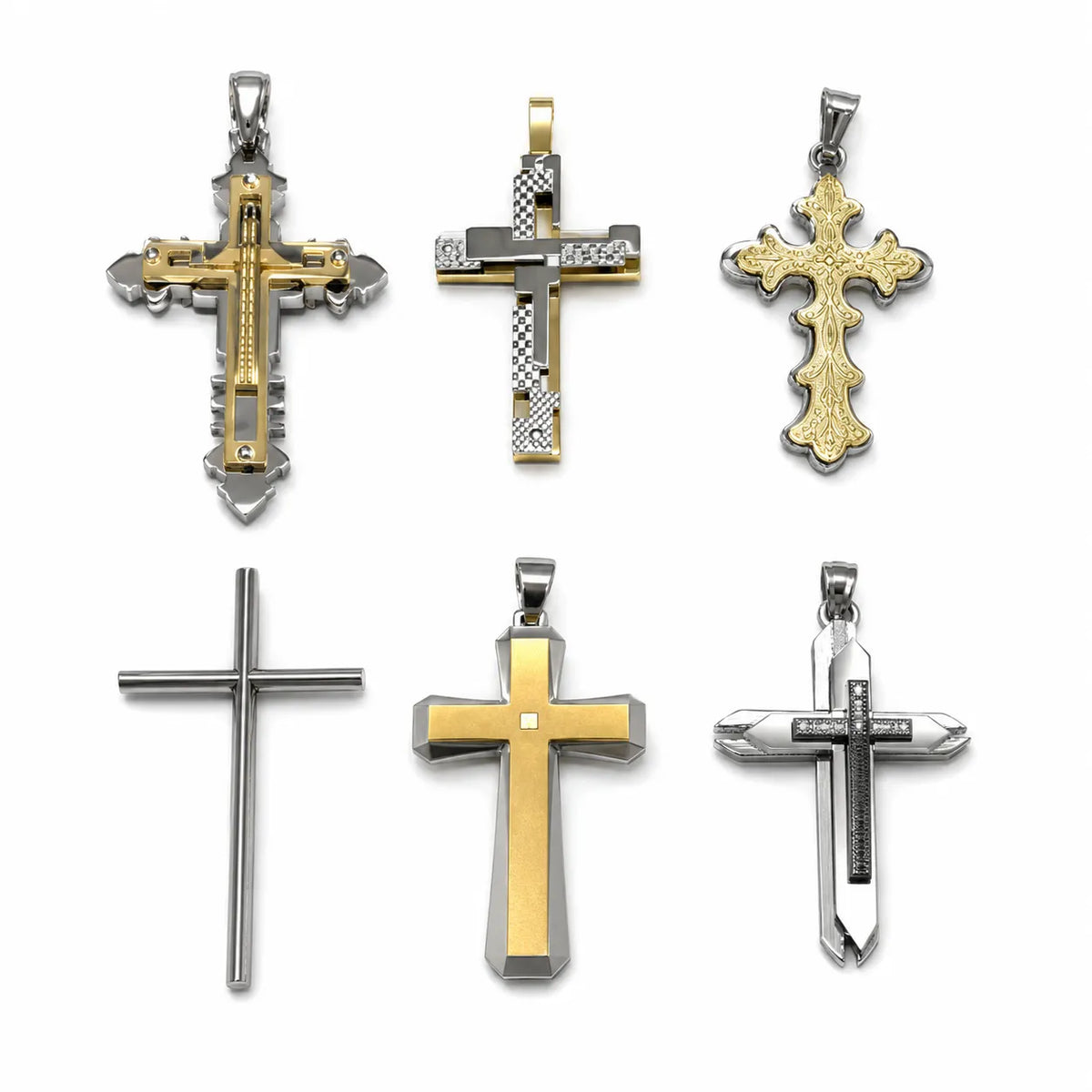 6Pcs Cross Pendant Necklace Set | 14 styles