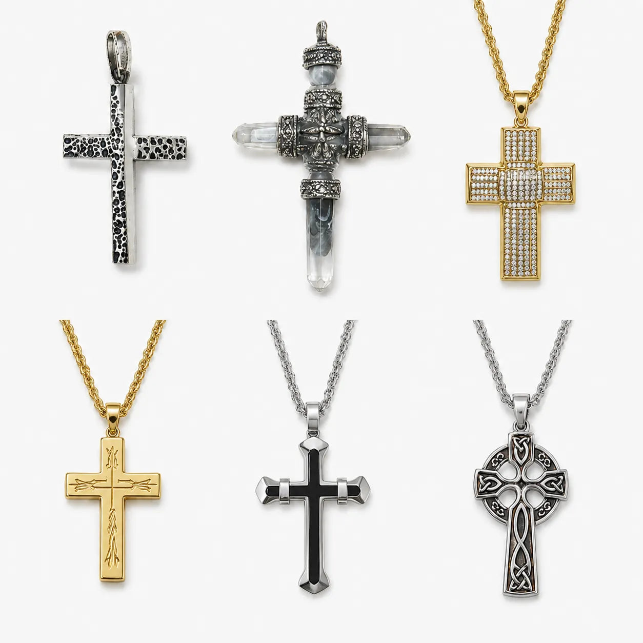 6Pcs Cross Pendant Necklace Set | 14 styles