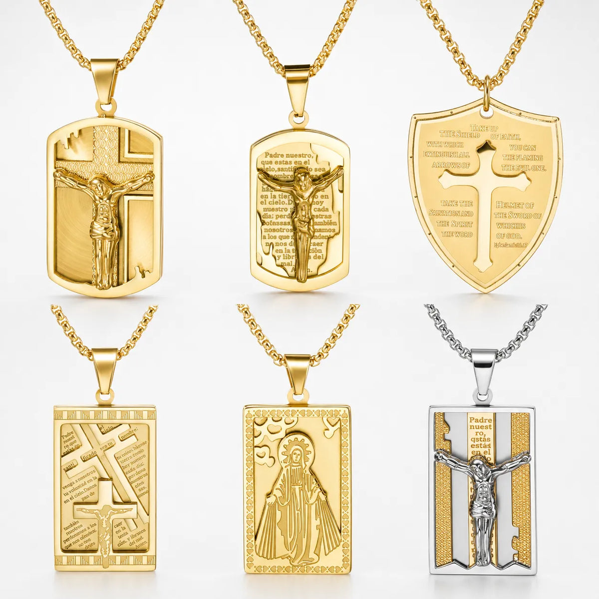 6Pcs Cross Pendant Necklace Set | 14 styles