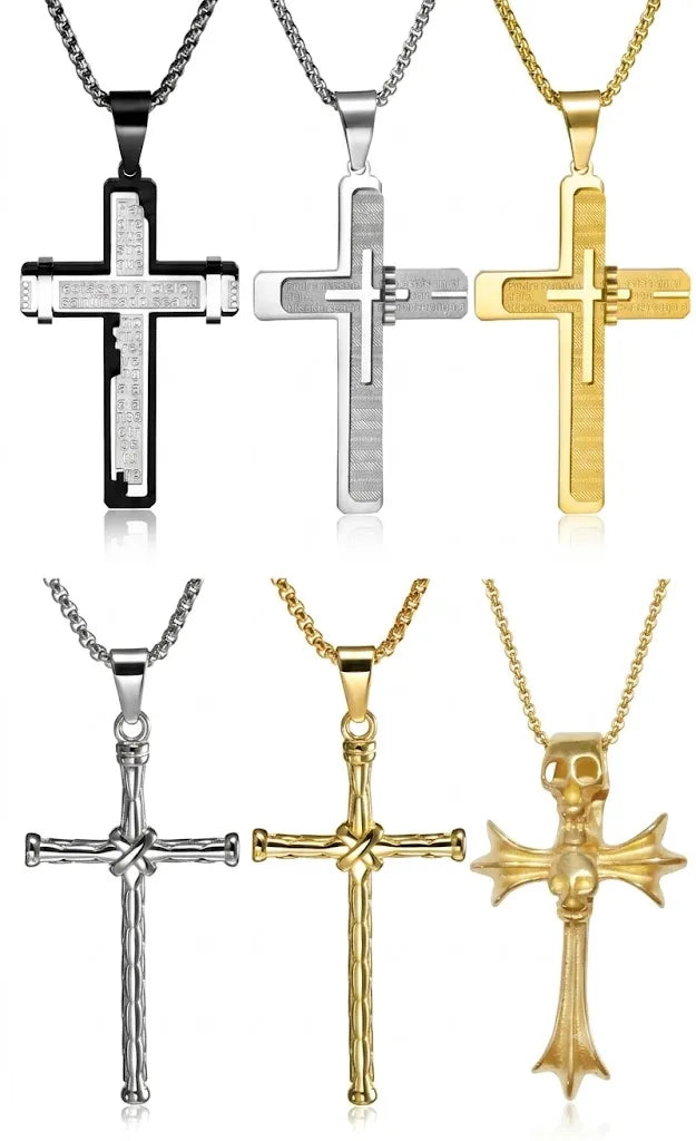 6Pcs Cross Pendant Necklace Set | 14 styles