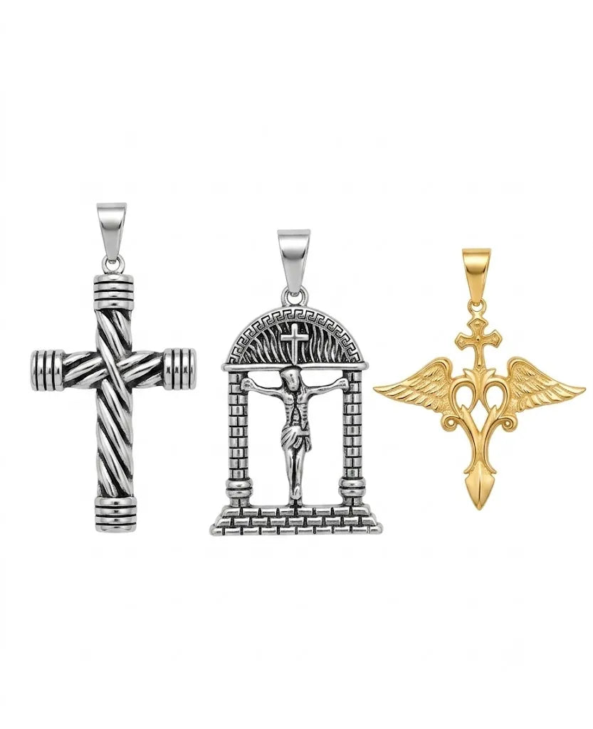 6Pcs Cross Pendant Necklace Set | 14 styles