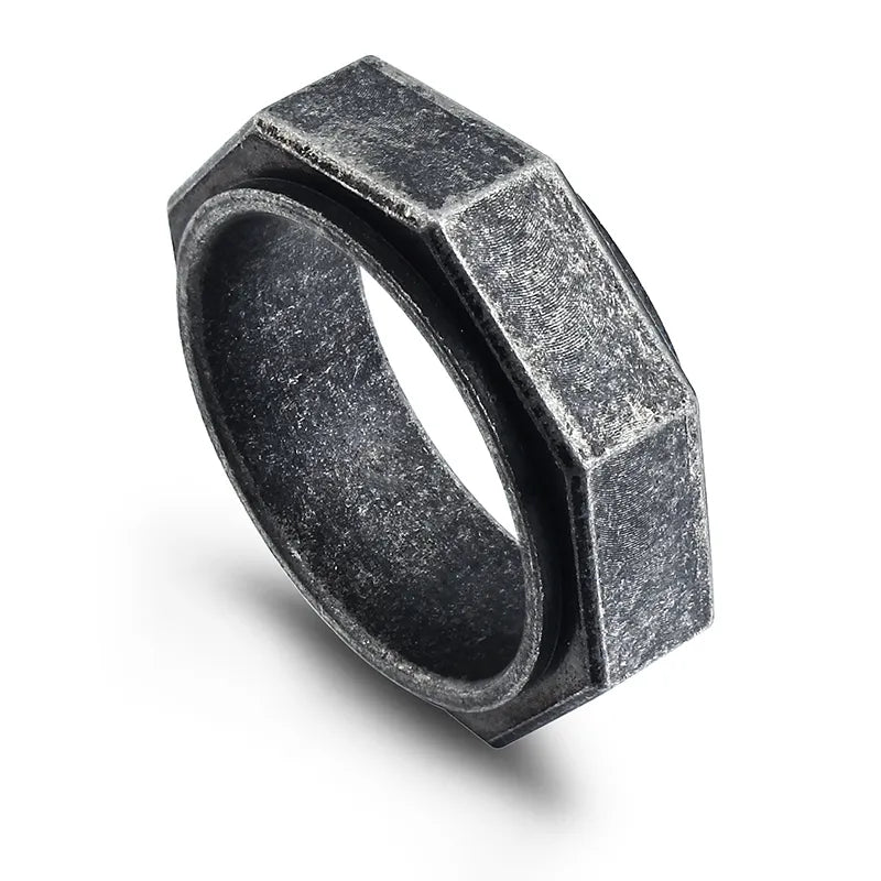 Sleek Minimalist Industrial Rings – Modern 316L Stainless Steel Bands