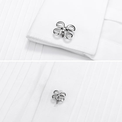 HAWSON Retro Flower Cufflinks and Studs Set for Men