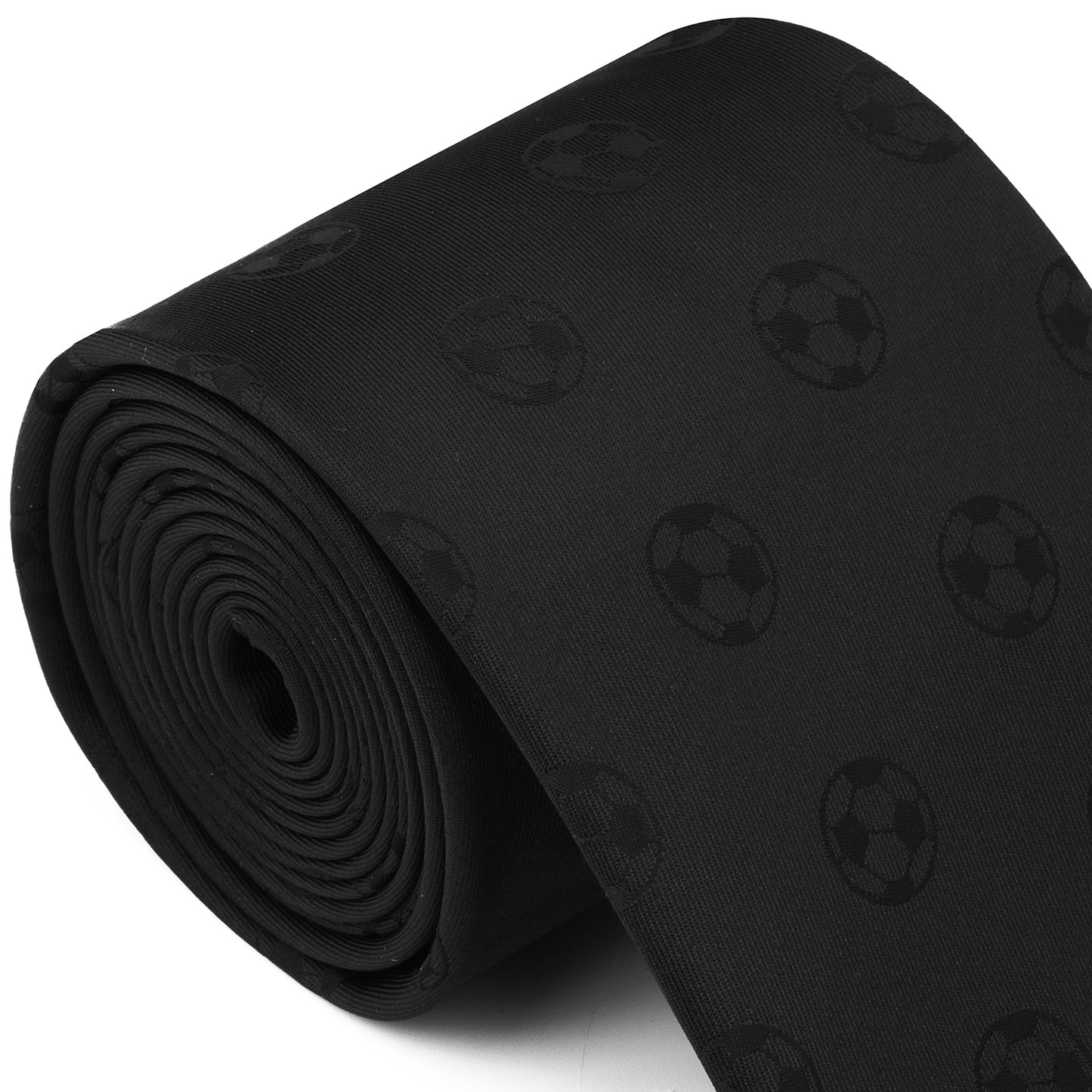 Black Soccer Ball Jacquard Tie for Men | Business & Formal Necktie