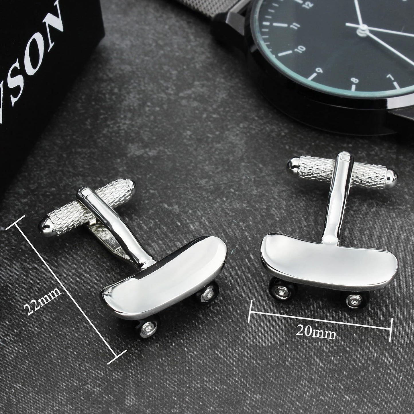 Skateboarding Cufflinks For Men With Gift Box