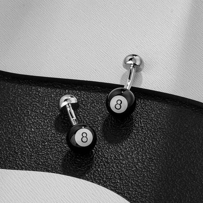 No. 8 Black Pool Ball Cufflinks For Men With Gift Box