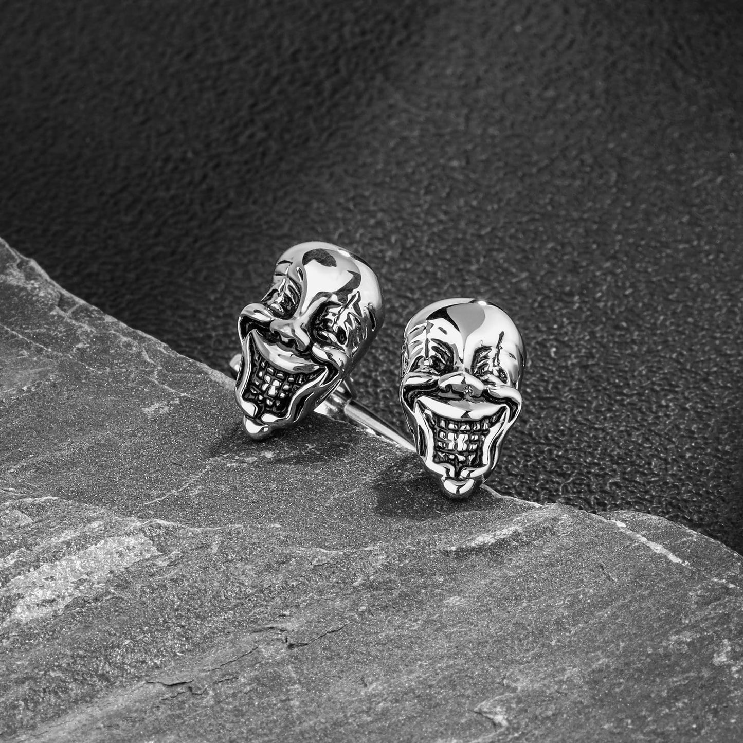 Halloween Clown Skull Cufflinks For Men