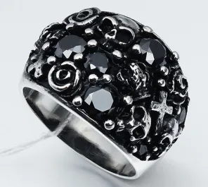Vintage Gothic & Punk Rings – Detailed Textured Silver Designs