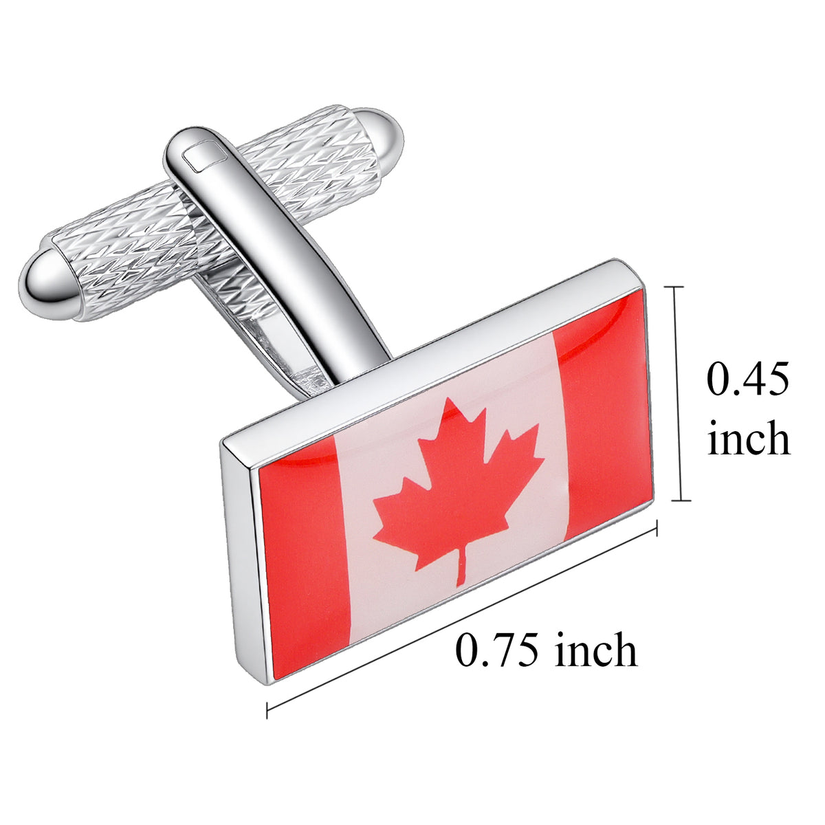Canada Flag Cufflinks, Maple Leaf Enamel Cuff Links for Men Business Wedding Gift