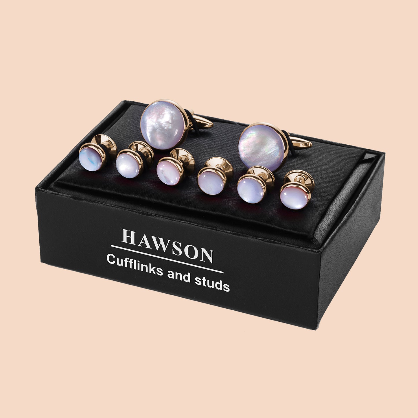 HAWSON Mother of Pearl Cufflinks and Studs for Men