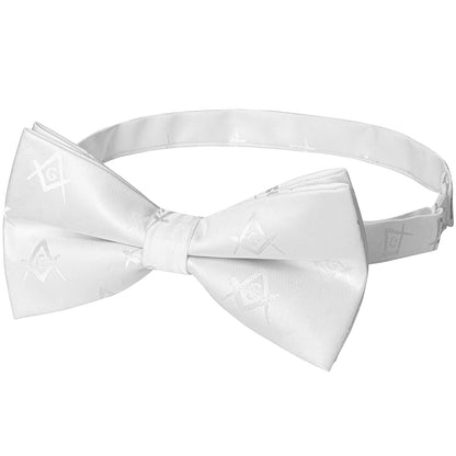 Freemason Masonic Bow tie for men-White