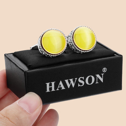 HAWSON Fancy Cufflinks for Men Suitable for Tall and Big Men, in Gift Box, Easy to Match Wedding Dress Shirt Coats and Accessories or Jewelry