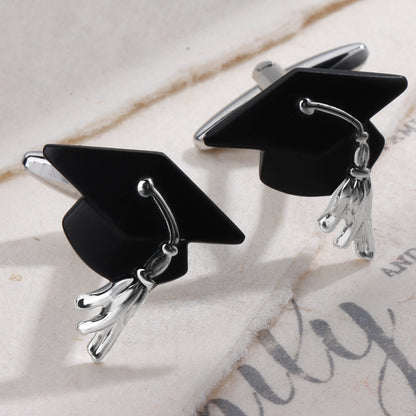 Graduation Mortar Hat Cufflinks For Men With Gift Box