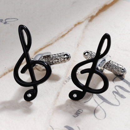 Black Music Cufflinks For Men With Gift Box