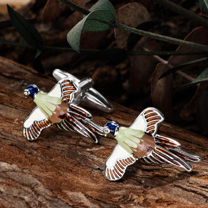 Cute Flying Bird Cufflinks For Men With Gift Box