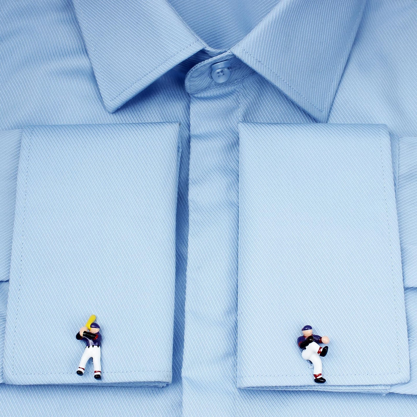 Cufflinks of a baseball player's pitcher and receiver