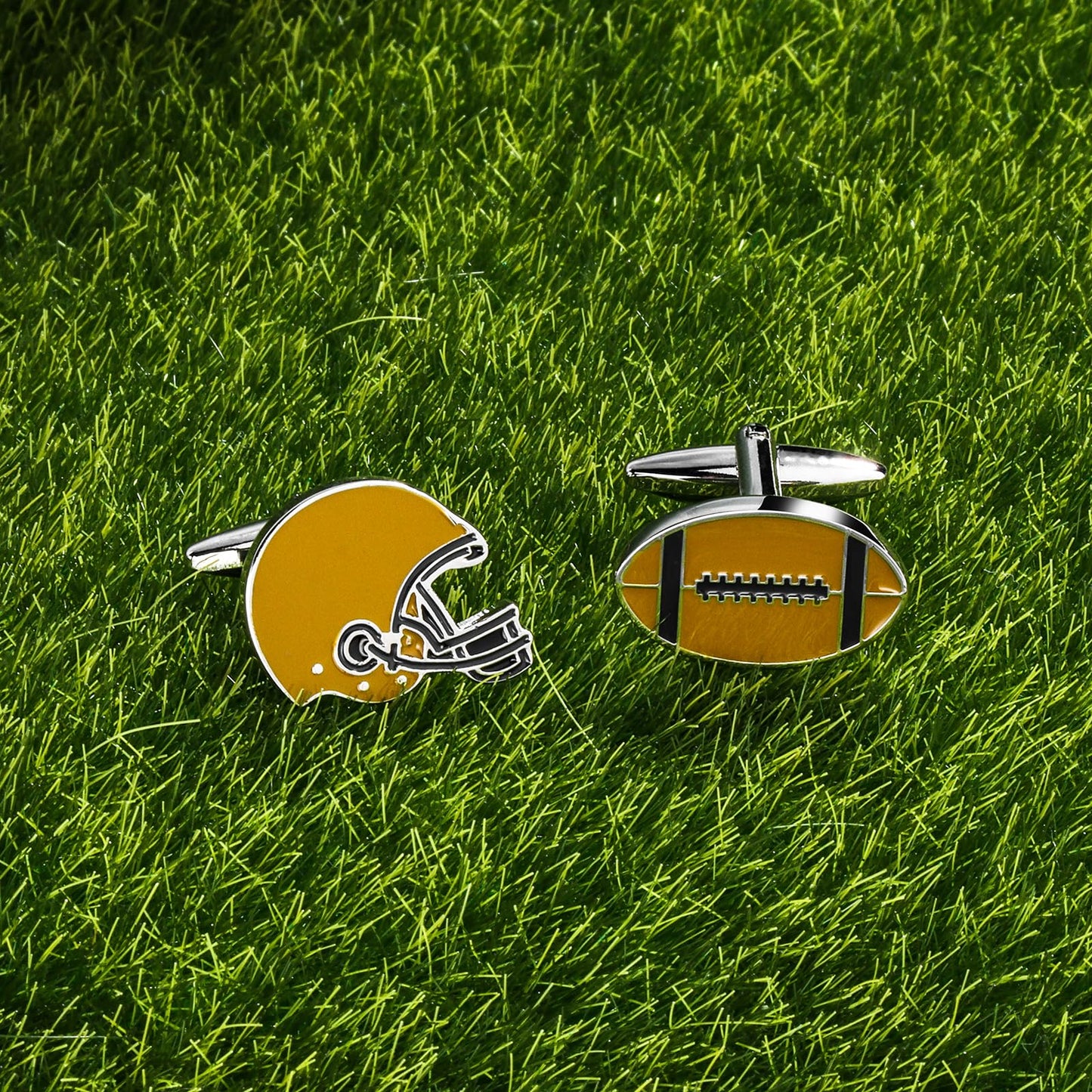 american football helmet cufflinks french fried potatoes Cufflinks For Men With Gift Box