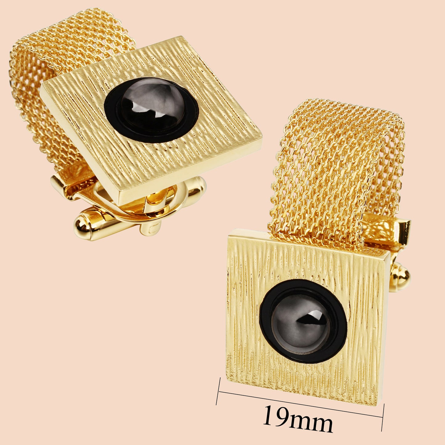 HAWSON Artificial Pearl Cufflinks with Chain