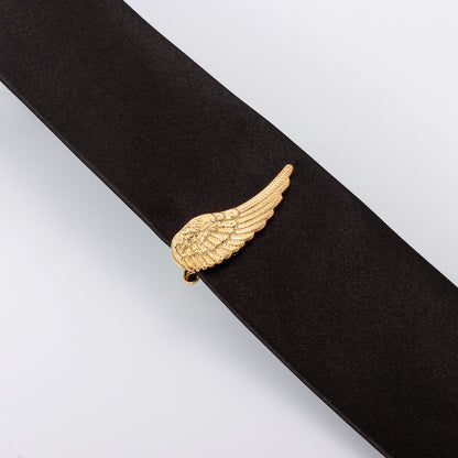 1.5 Inch Angel Wing Gold Tone Tie Clip