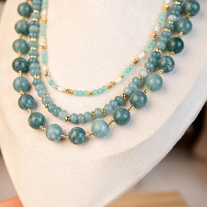 Wholesale 3-Piece Layered Gemstone Necklace Set | 3 Colors | MOQ 1 Set