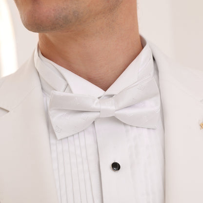 Freemason Masonic Bow tie for men-White