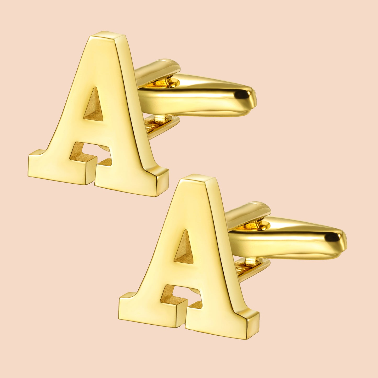 HAWSON Gold Tone Initial Cufflinks for Men