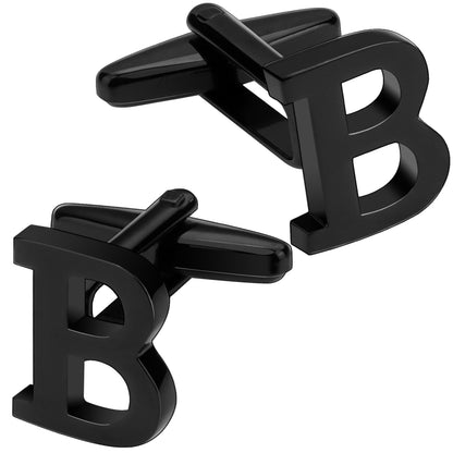 26 Letter Black Cufflinks for Men