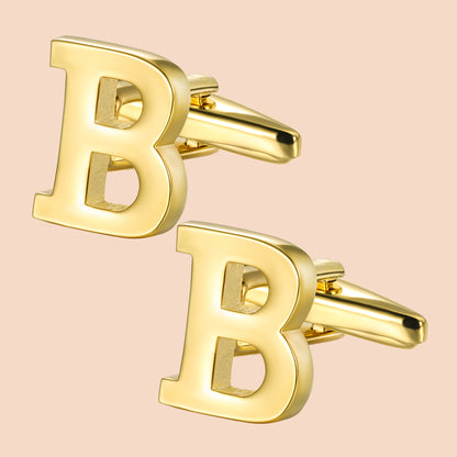 HAWSON Gold Tone Initial Cufflinks for Men