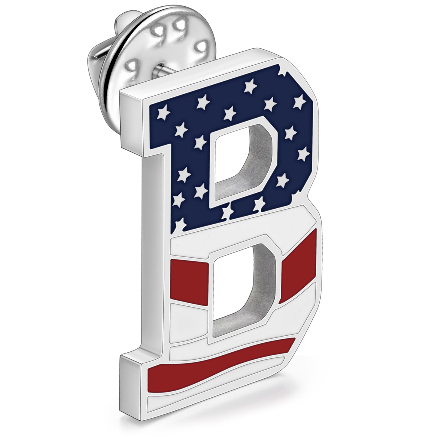 USA Flag Letter Lapel Pin |  A-Z Initial Brooch